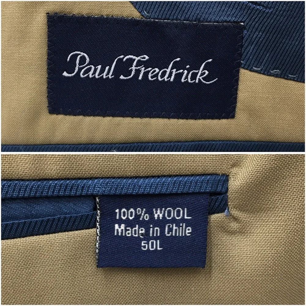 PAUL FREDRICK Mens Wool Blazer Sport Coat Casual Jacket Size 50L Classic Suit